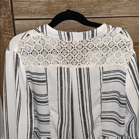 Boho blouse - stripes, chevron, and lace - Picture 2 of 2